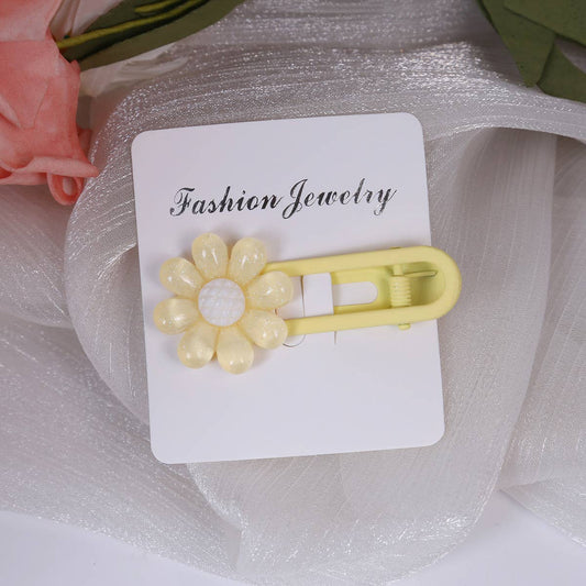 Dopamine-colored resin flower hair clips