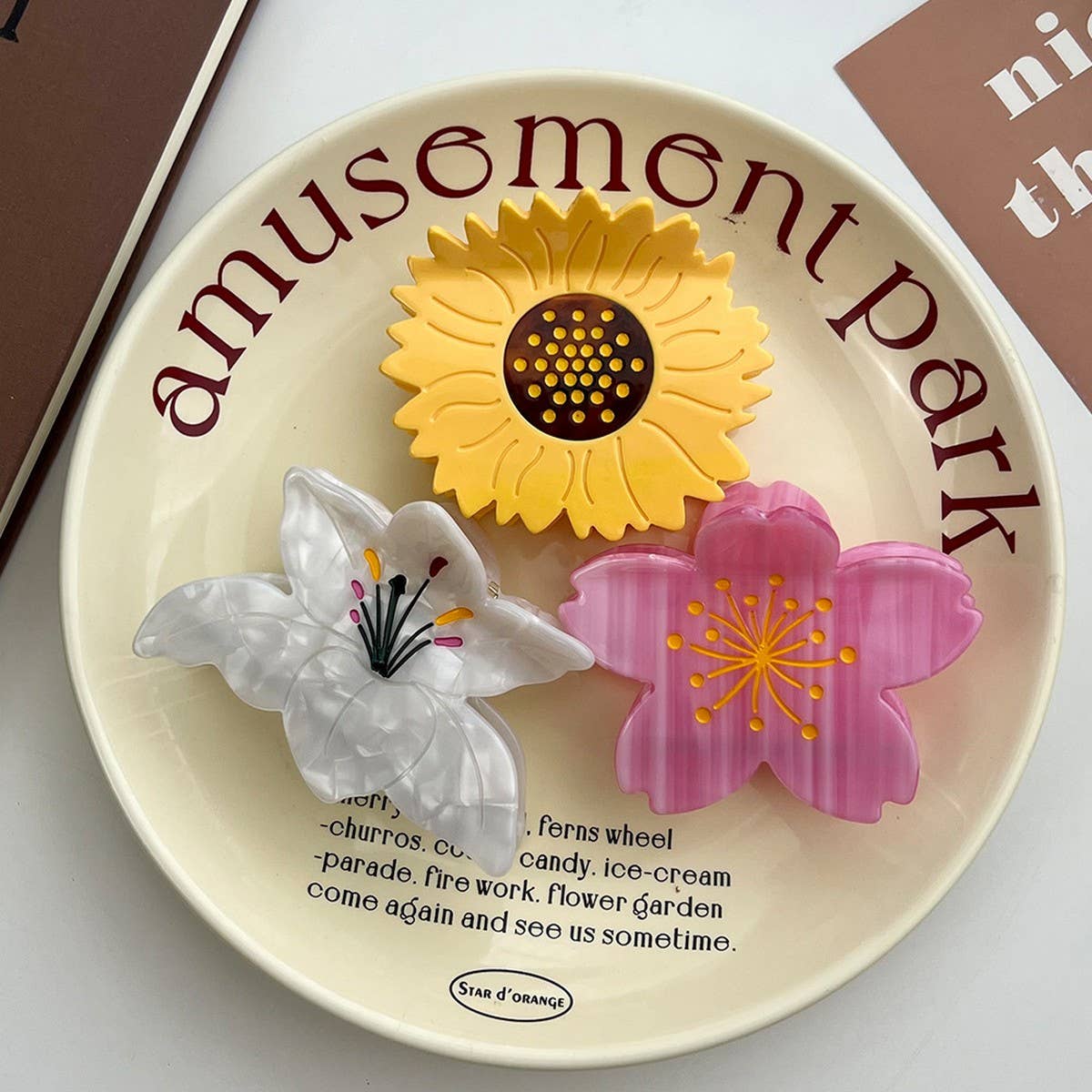 Daisy Acetate Hair Claw, Sweet Sunflower Bun Clip