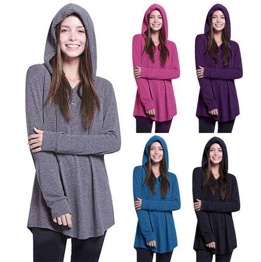 CWOHOL0286_Crew Neck Pullover Hoodie Casual Top