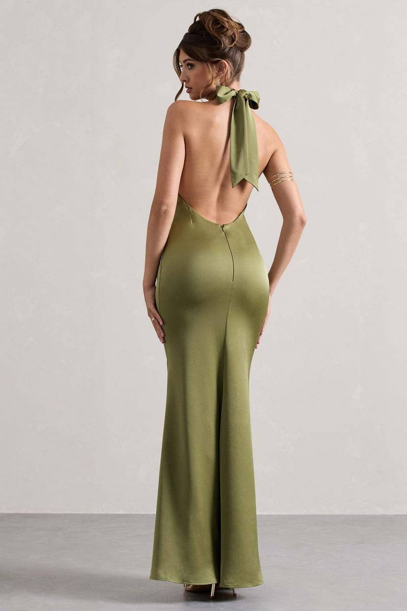 CWDMD5614_ELEGANT HALTER NECK BODYCON PARTY DRESS