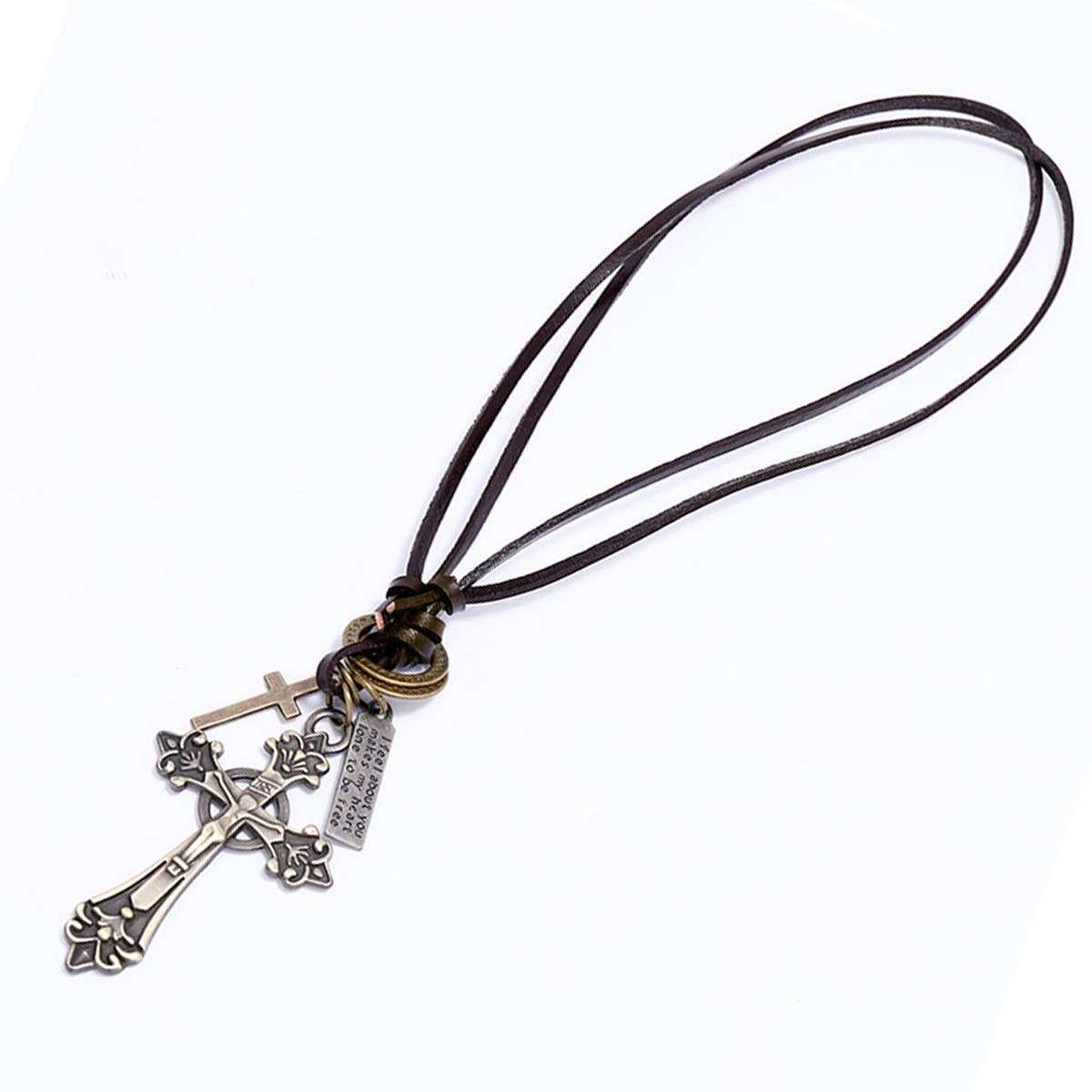 RETRO  ADJUSTABLE CROSS PENDANT NECKLACES_CWAJE0498
