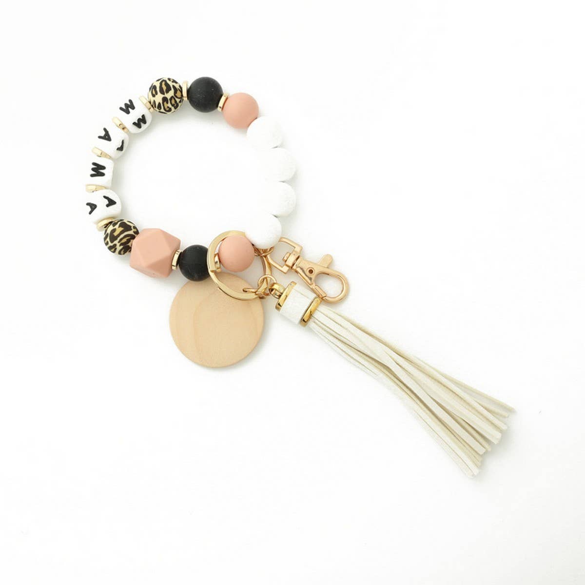 Silicone Bead Bracelet Keychain for Women