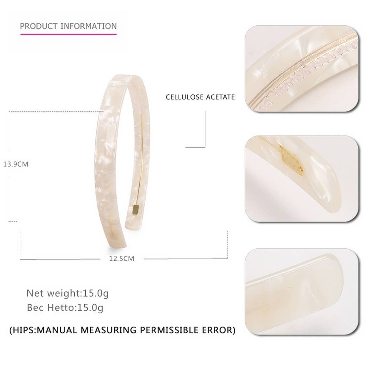 SIMPLE 1.5CM WIDE ACETATE HEADBAND HAIRACCESSORIES