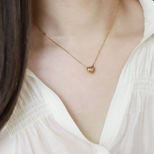 FRENCH VINTAGE HEART PENDANT NECKLACE