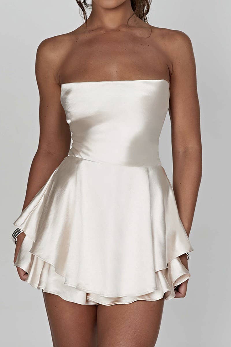 CWDSD7854_SUMMER TUBE TOP BACKLESS DRESS