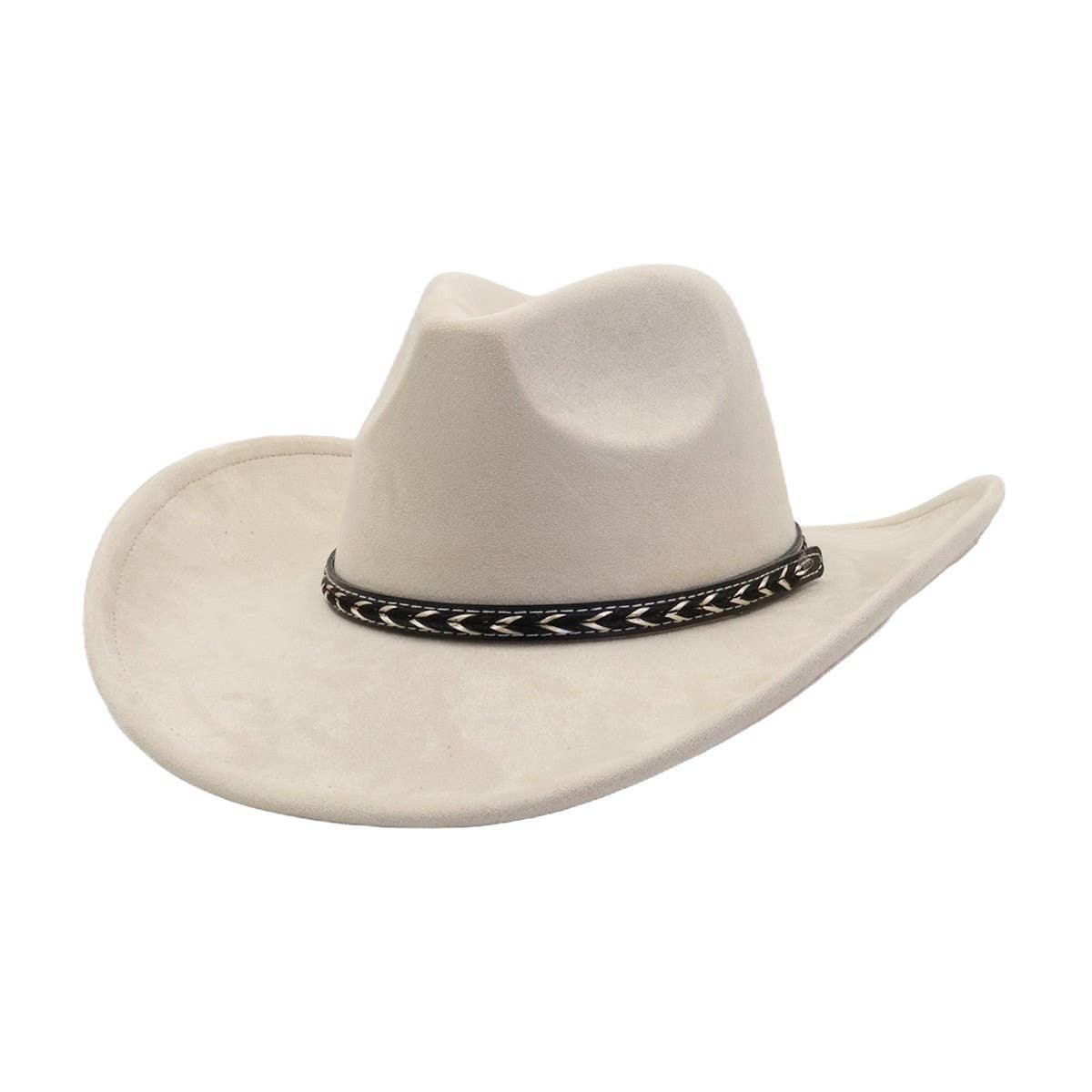 Unisex Western Suede Cowboy FedoraHat Ethnic Style_CWAH04398