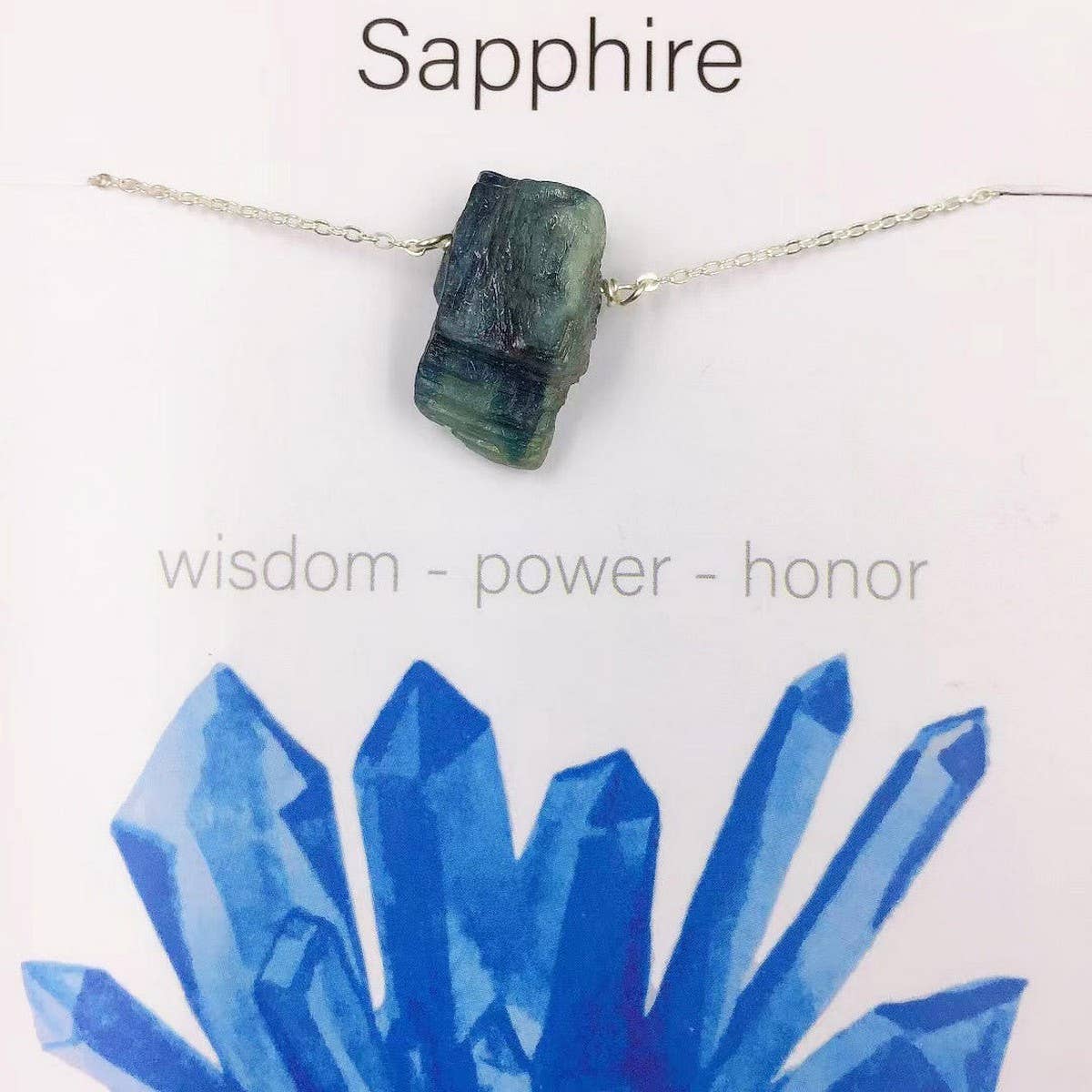 NATURAL CRYSTAL PENDANT NECKLACE WITH CARD