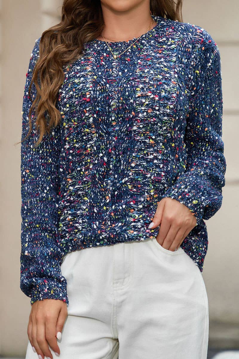 Fashion dot turtleneck long-sleeved sweater