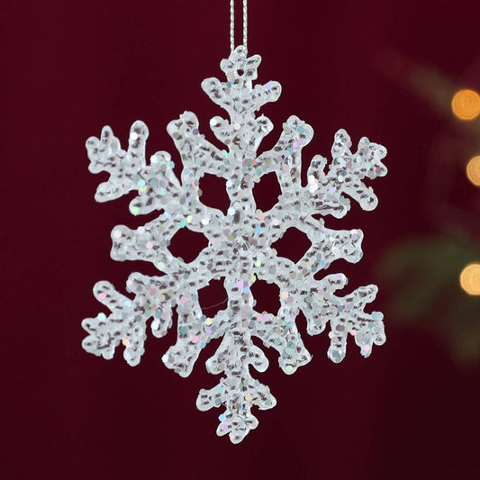 Transparent Xmas Tree Snowflake Reindeer Ornament