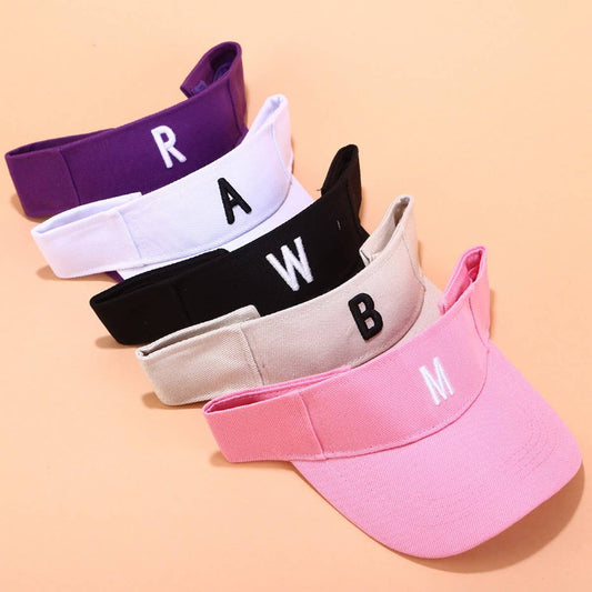 Embroidered Letter Visor Hat - Summer Sunshade Cap_CWAH3284