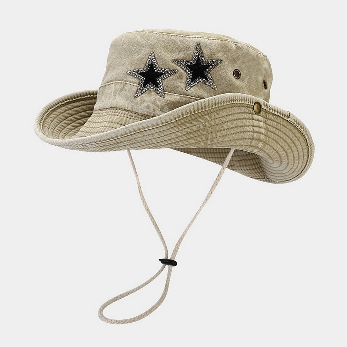 Women??¢s Star Rhinestone Wide Brim Sun Hat_CWAH3807