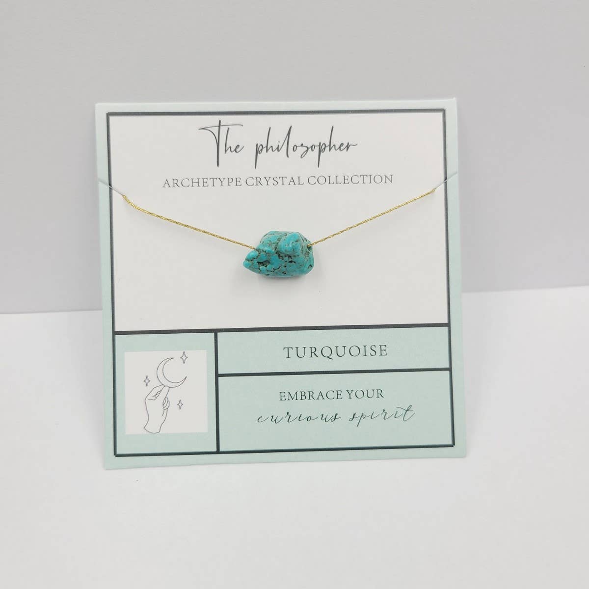 NATURAL STONE PENDANT NECKLACE WITH CARD