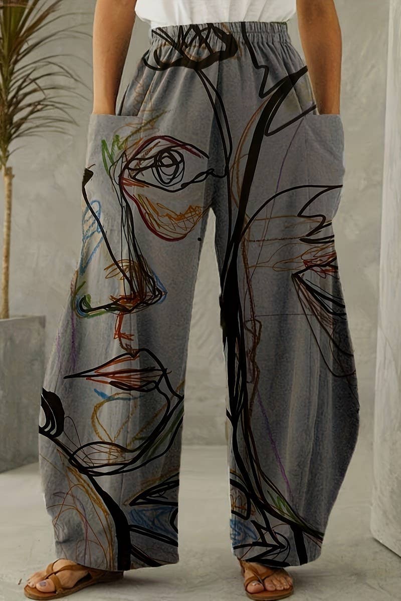 CWBLP2086_ELASTIC WAIST FLOWY FLARE WIDE LEG PANTS