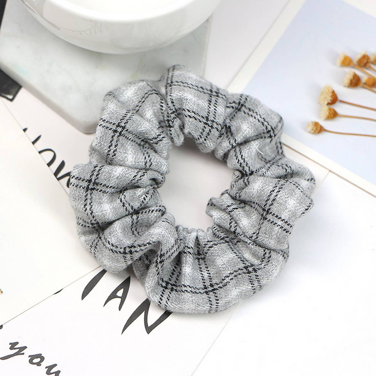 SIMPLE NEW PLAID HAIR TIE_CWAHA1066