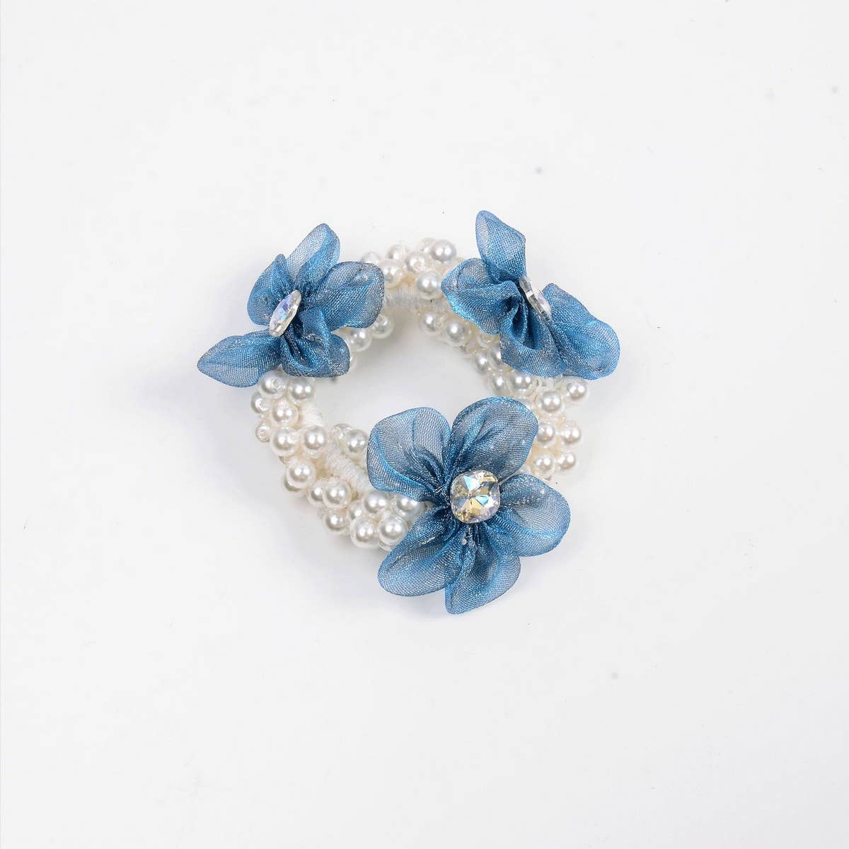 Elegant Pearl Organza Hair Tie for Women