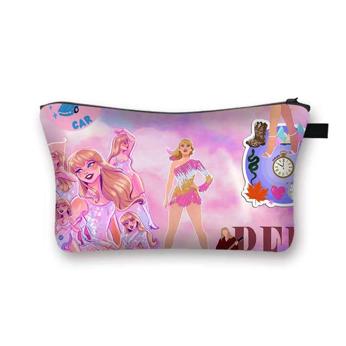 STYLISH PATTERNED WATERPROOF LINEN COSMETIC BAG_CWAB2257