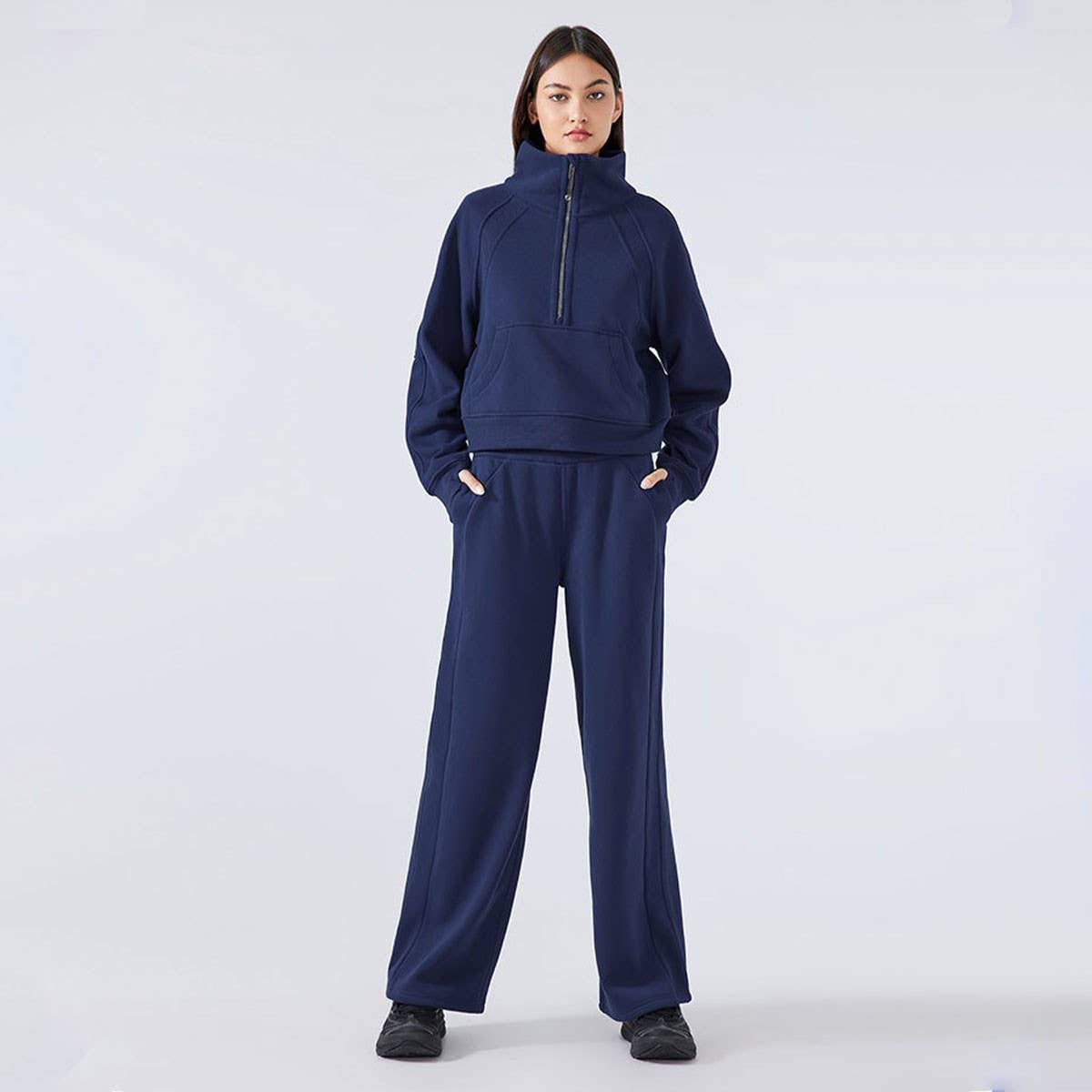 Women's Fleece Lined Wide-Leg Sweatpants