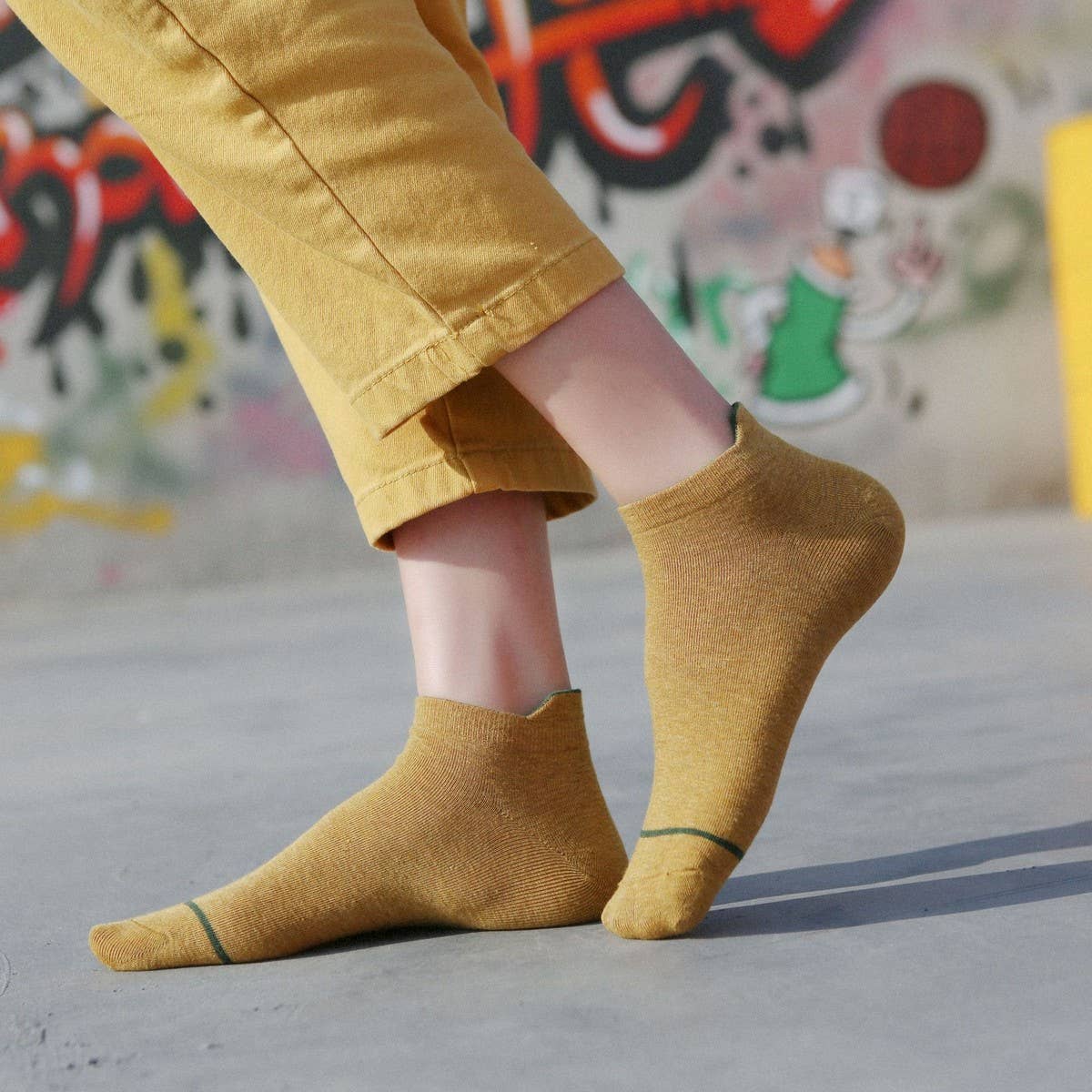 SPRING SOLID COLOR COTTON SOCKS FOR WOMEN_CWMS2043