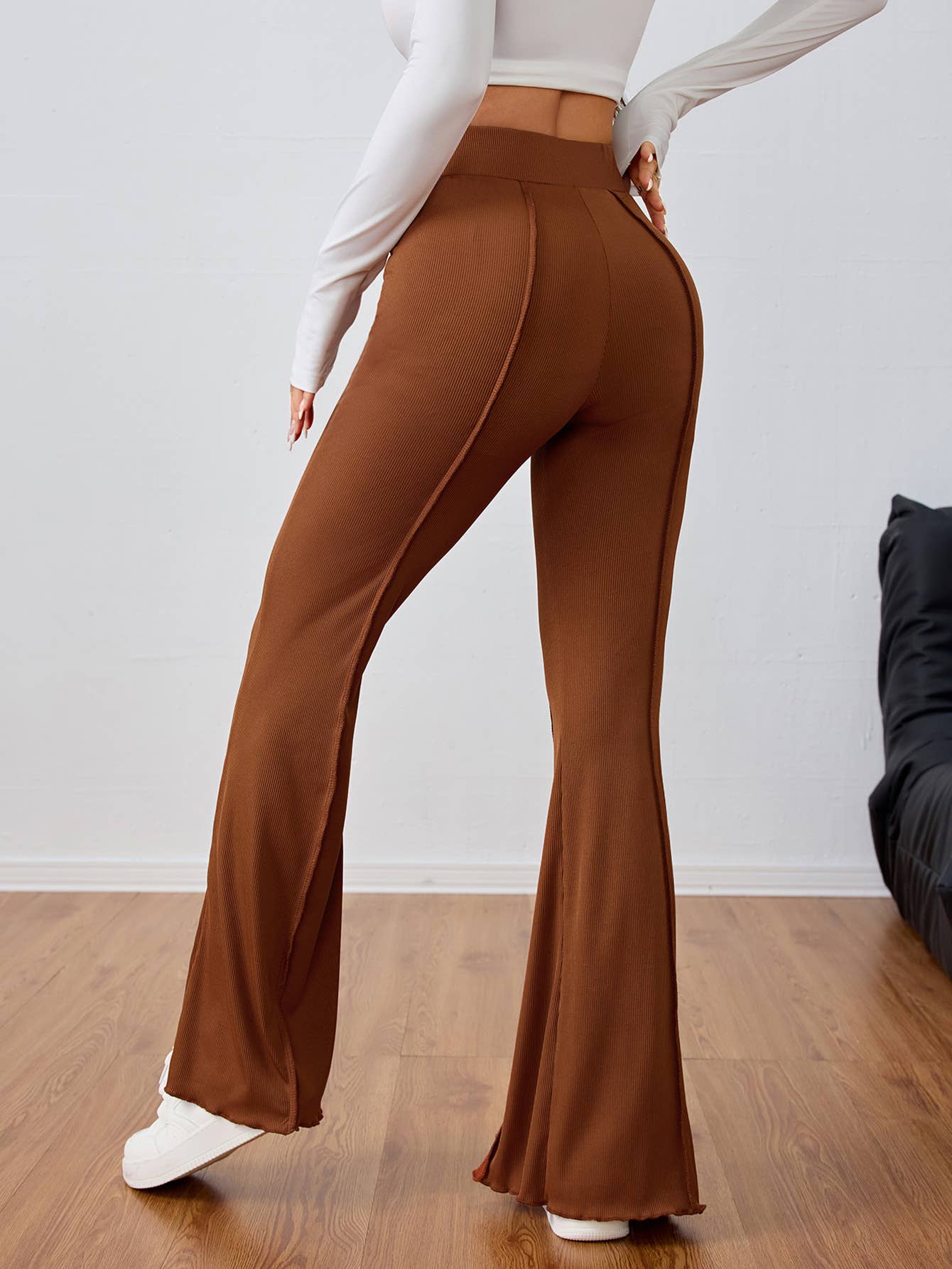 CASUAL ELASTIC-WAIST SLIMMING WIDE-LEG PANTS