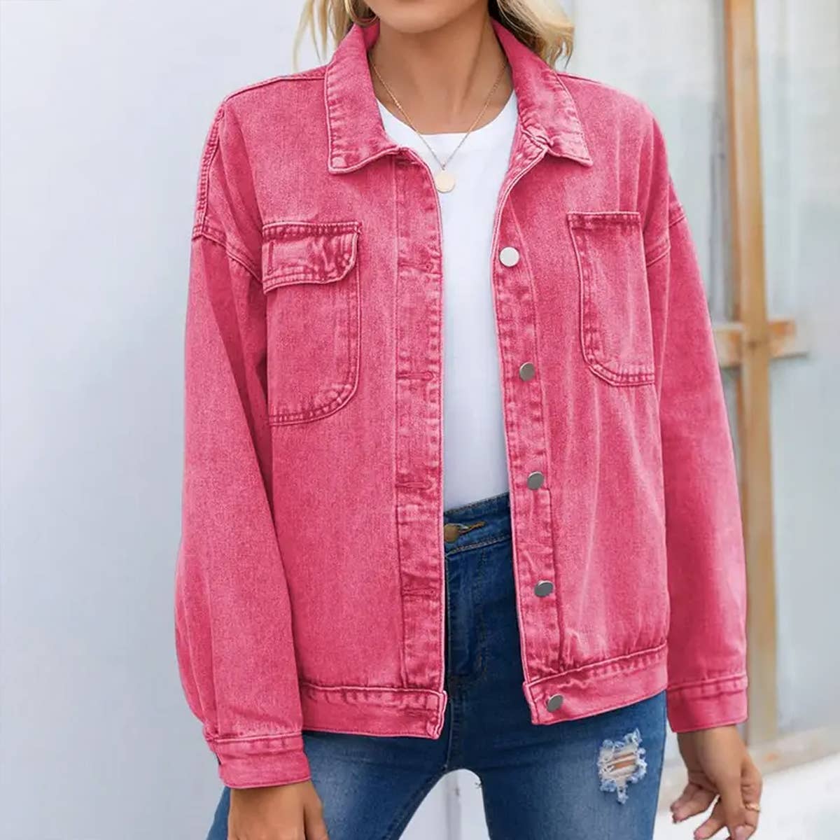 VINTAGE WASH DENIM LONG SLEEVED JACKET_CWJJ0094