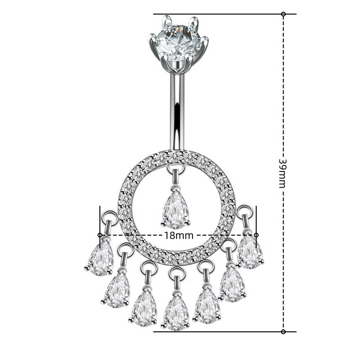 Teardrop Tassel Navel Ring Luxury Piercing