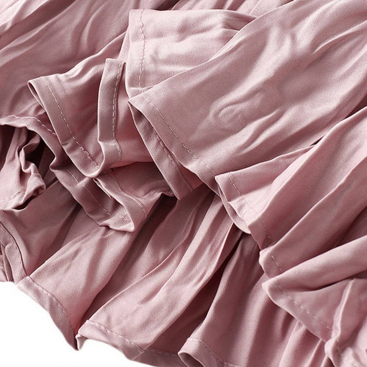 Ruched Pleated A-Line Midi Skirt