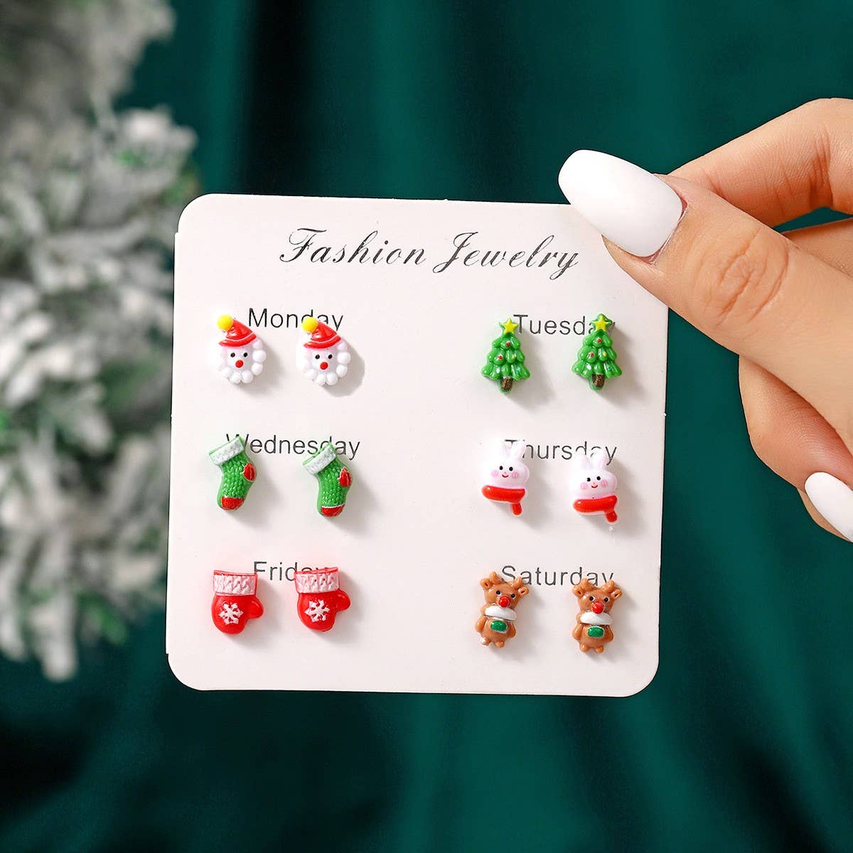 CHRISTMAS NEW CREATIVE CARTOON EARRING COMBINATION