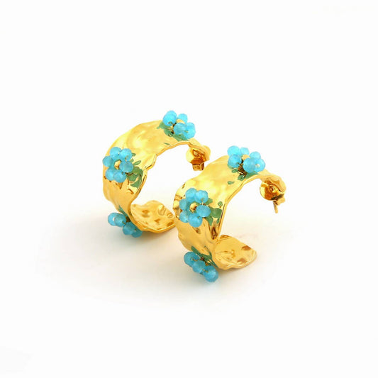 Minimalist Floral 18K Stainless Steel Earrings