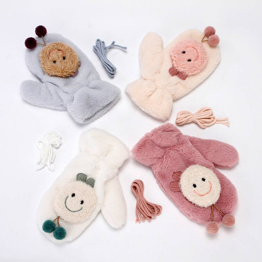 CUTE WINTER PLUSH AND THICKENED RABBIT FUR GLOVES_CWAG0267