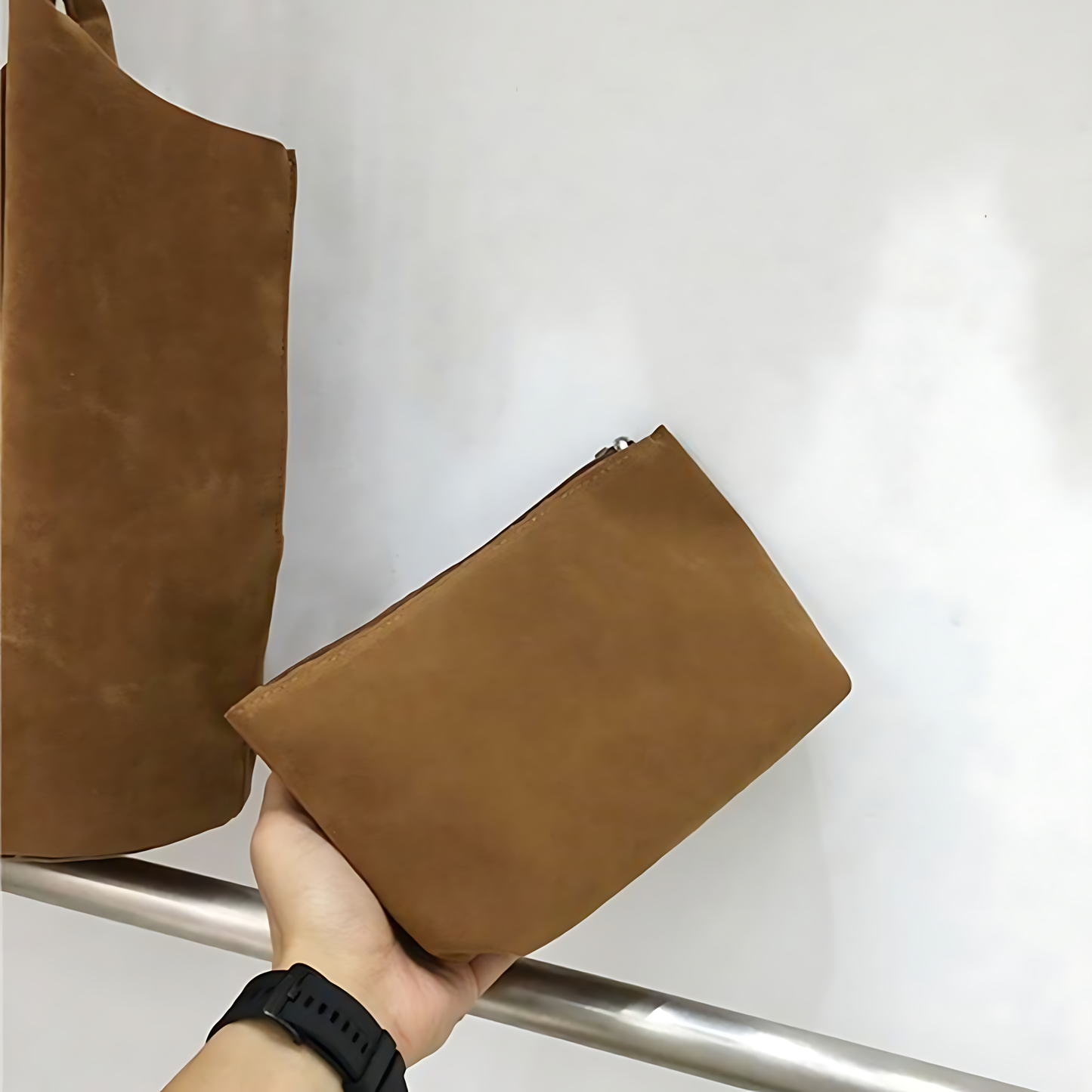 Vintage Faux Suede Tote?Soft &Spacious Shoulder Bag_CWAB4107