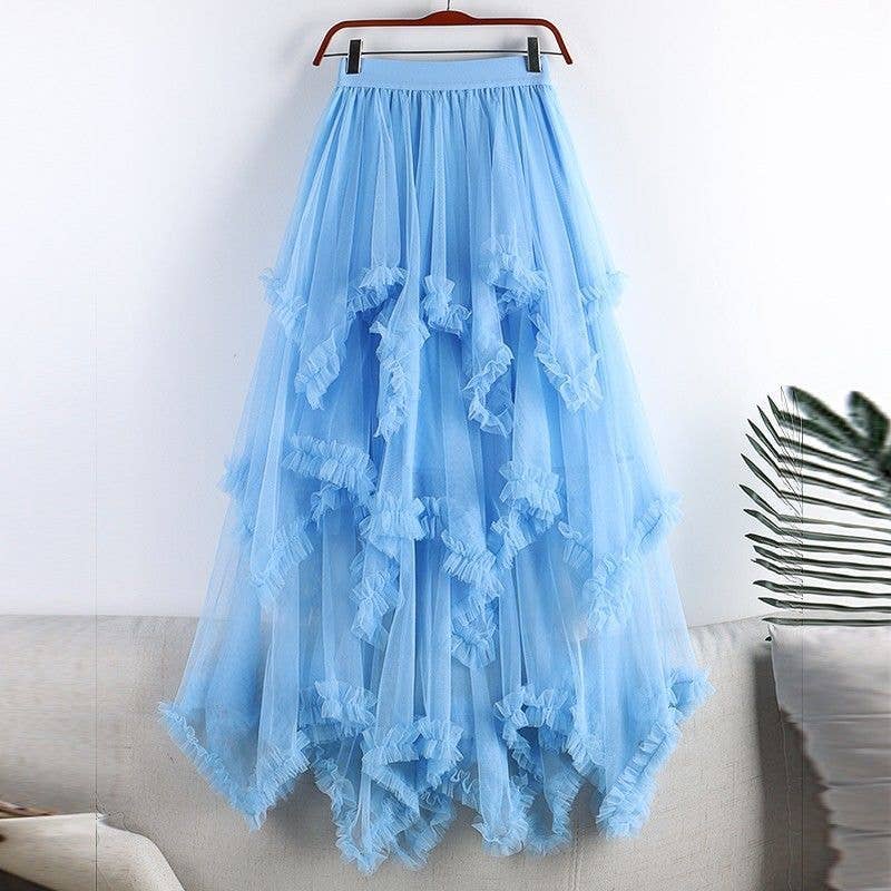 CWBSS0460_LAYERED ORGANZA TIERED MAXI CAKE SKIRT