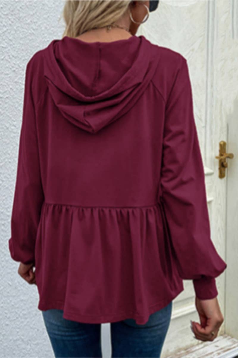 CWOHOL1013_DESIGN HOODED SPLICED LONG-SLEEVED HOODIE