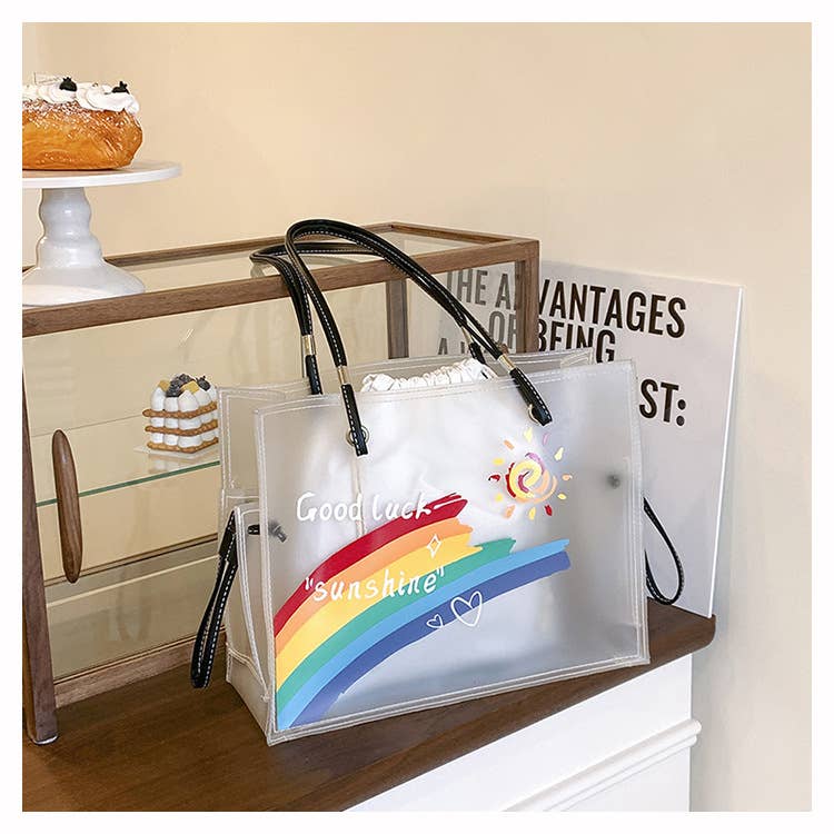 Fashionable pvc transparent jelly tote bag