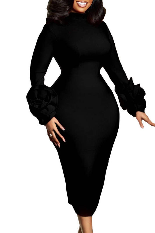 CWDMD01271_2025 ELEGANT FLORAL  HIGH NECK DRESS