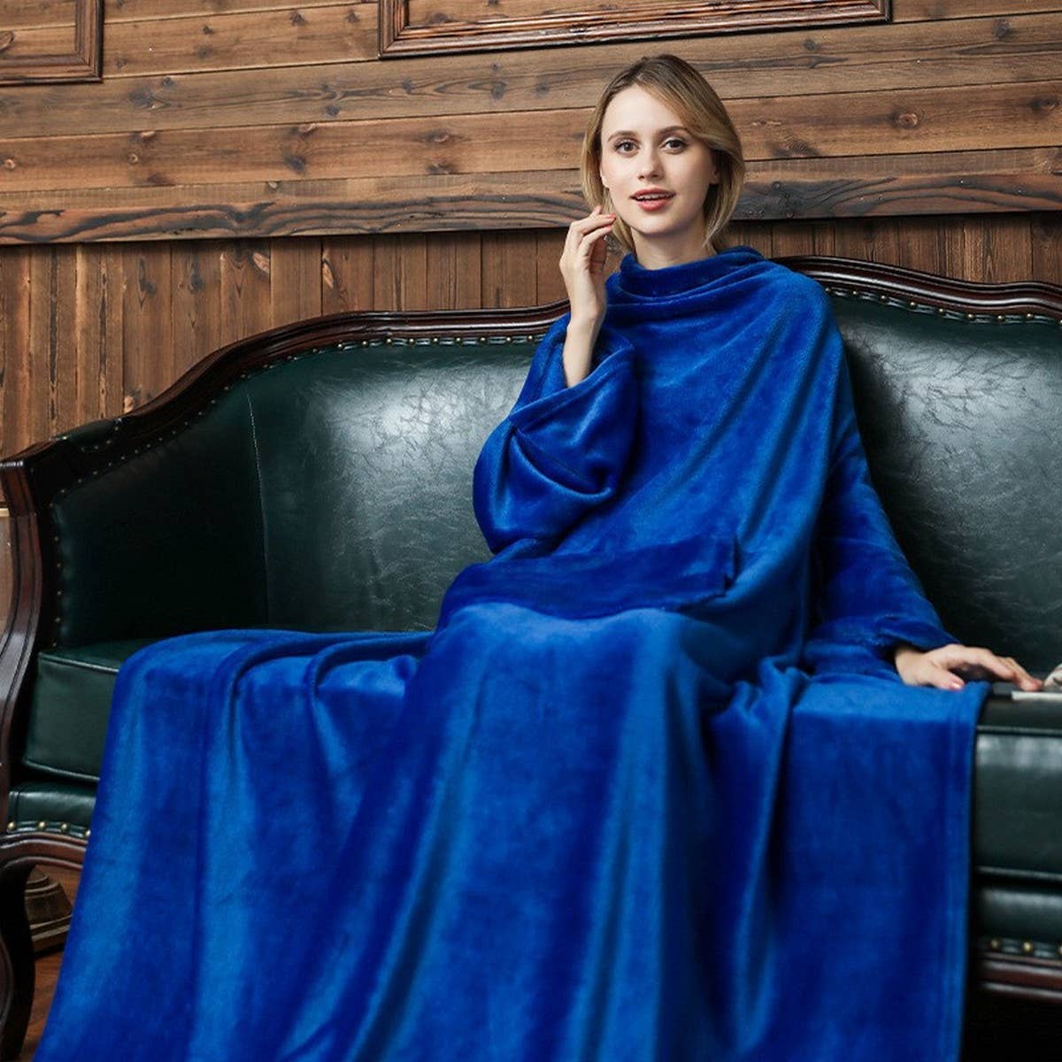 Long Flannel TV Blanket Hoodie for Home & Warmth