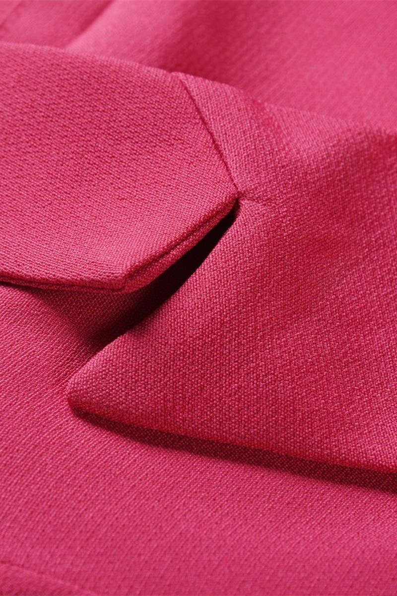 CWOCO0955_SOLID COLOR DOUBLE-BREASTED SHORT SUIT COATS