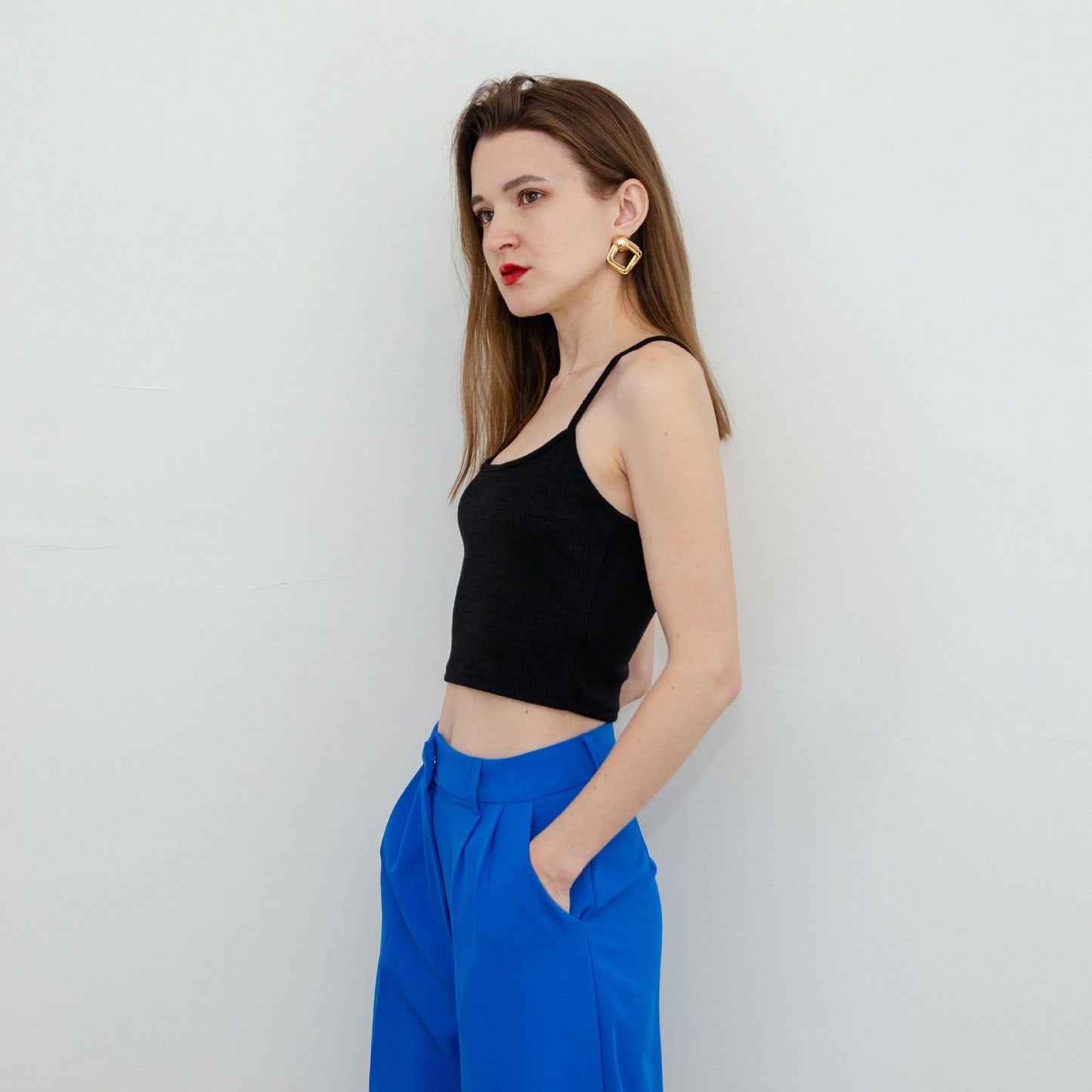 KNIT HALTER VEST WITH ALL THE STRAPS