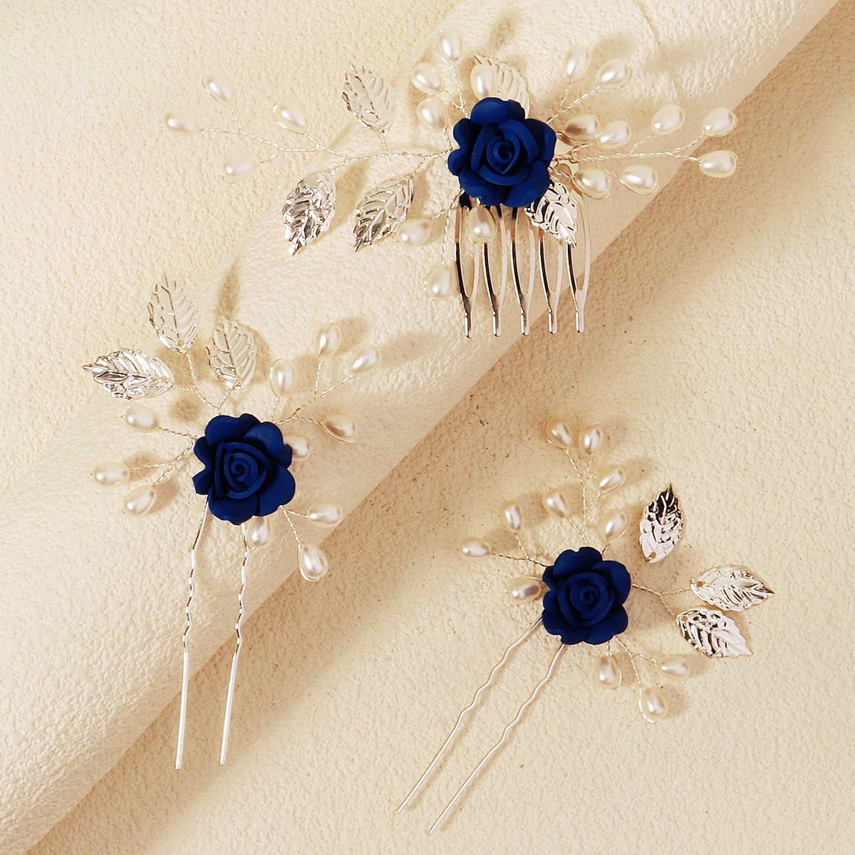 Handmade Hair Pin Set - Vintage Pearl Flower Comb