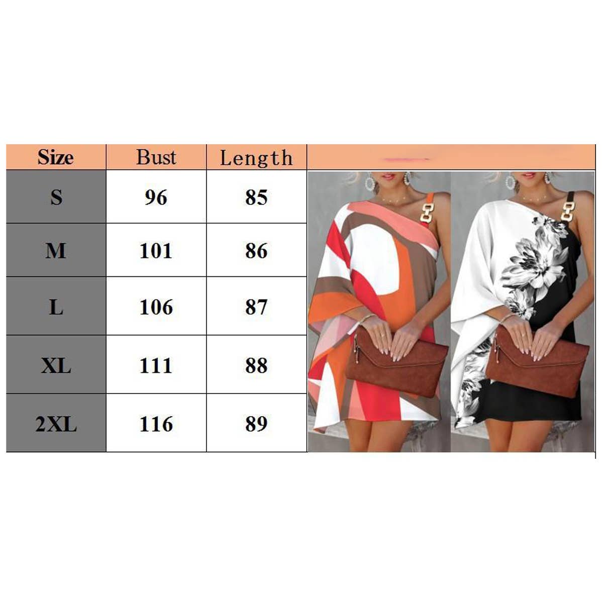 Printed sexy slant neck off-the-shoulder dress