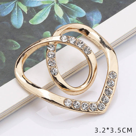 HEART-SHAPED METAL PEARL INLAID SCARF RING