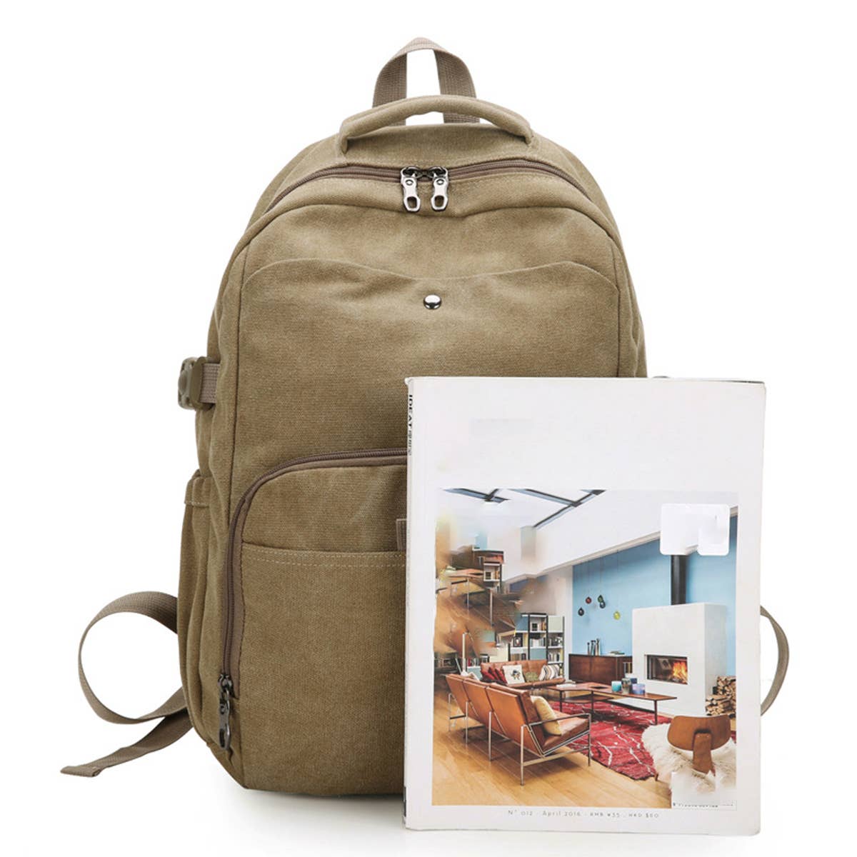 CASUAL VINTAGE BACK-TO-SCHOOL CANVAS BACKPACK_CWAB2205