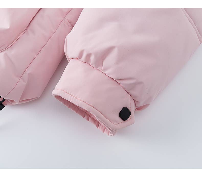 Solid color hooded warm winter padded jacket
