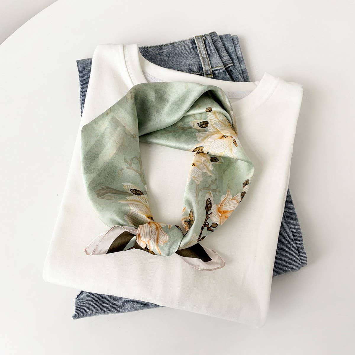 Silk Square Scarf ? Elegant Chinese Floral Print