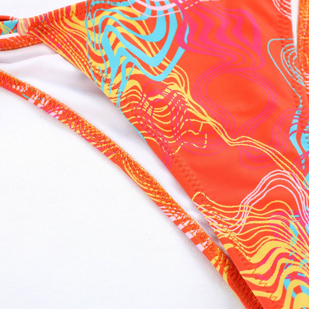 Sexy Printed Bikini Set-Backless Tie Side Swimsuit