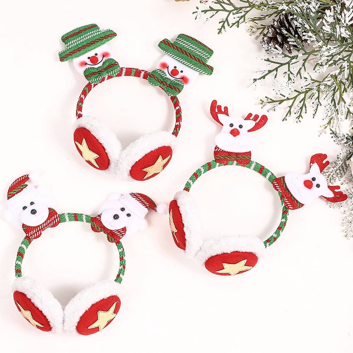 CHRISTMAS DECORATIONS CARTOON EARMUFFS HAIRPIN