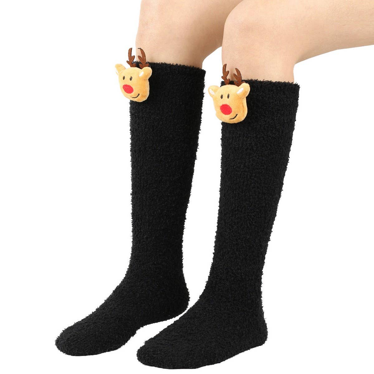 CWMS02684_CHRISTMAS KNEE HIGH SOCKS WARM LEG WARMERS