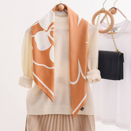 35"SATIN LARGE SILK SQUARE HAIR SCARVES  WRAPS_CWASC0256