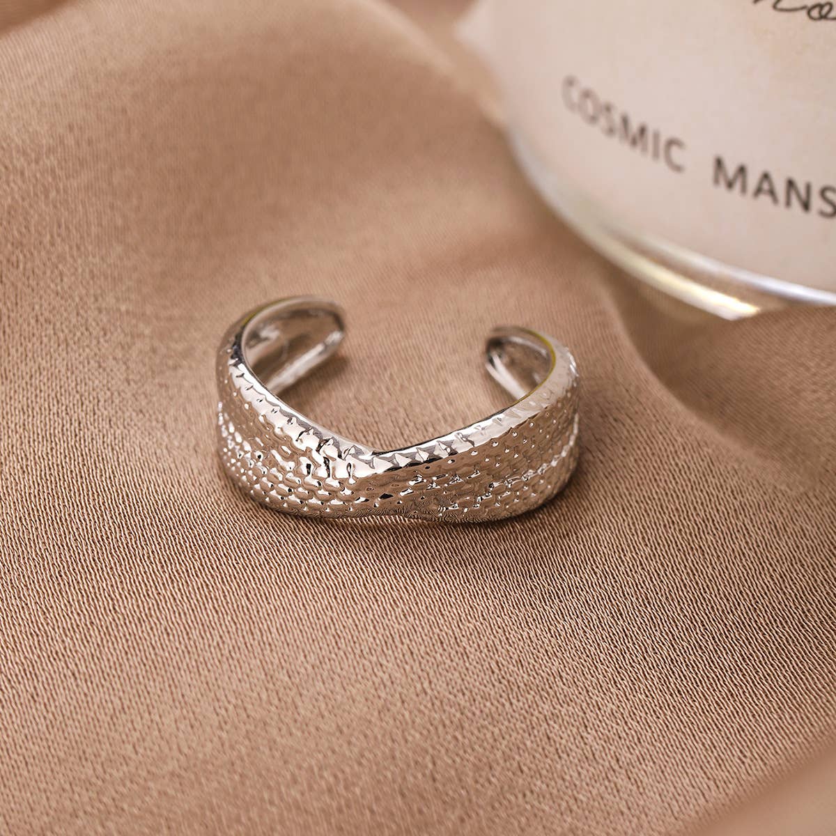 Light luxury minimalist cross ring personality texture open