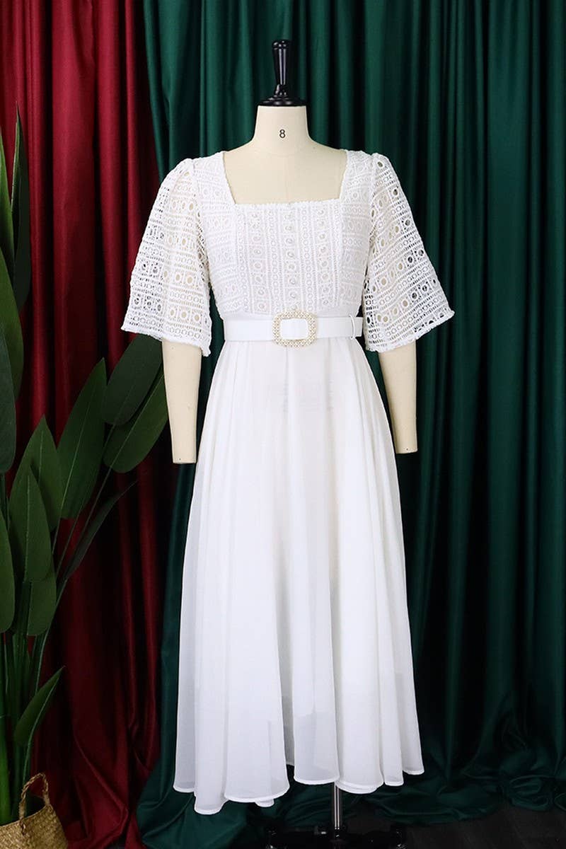 CWDMD1727_PLUS SIZE BELTED LONG DRESS