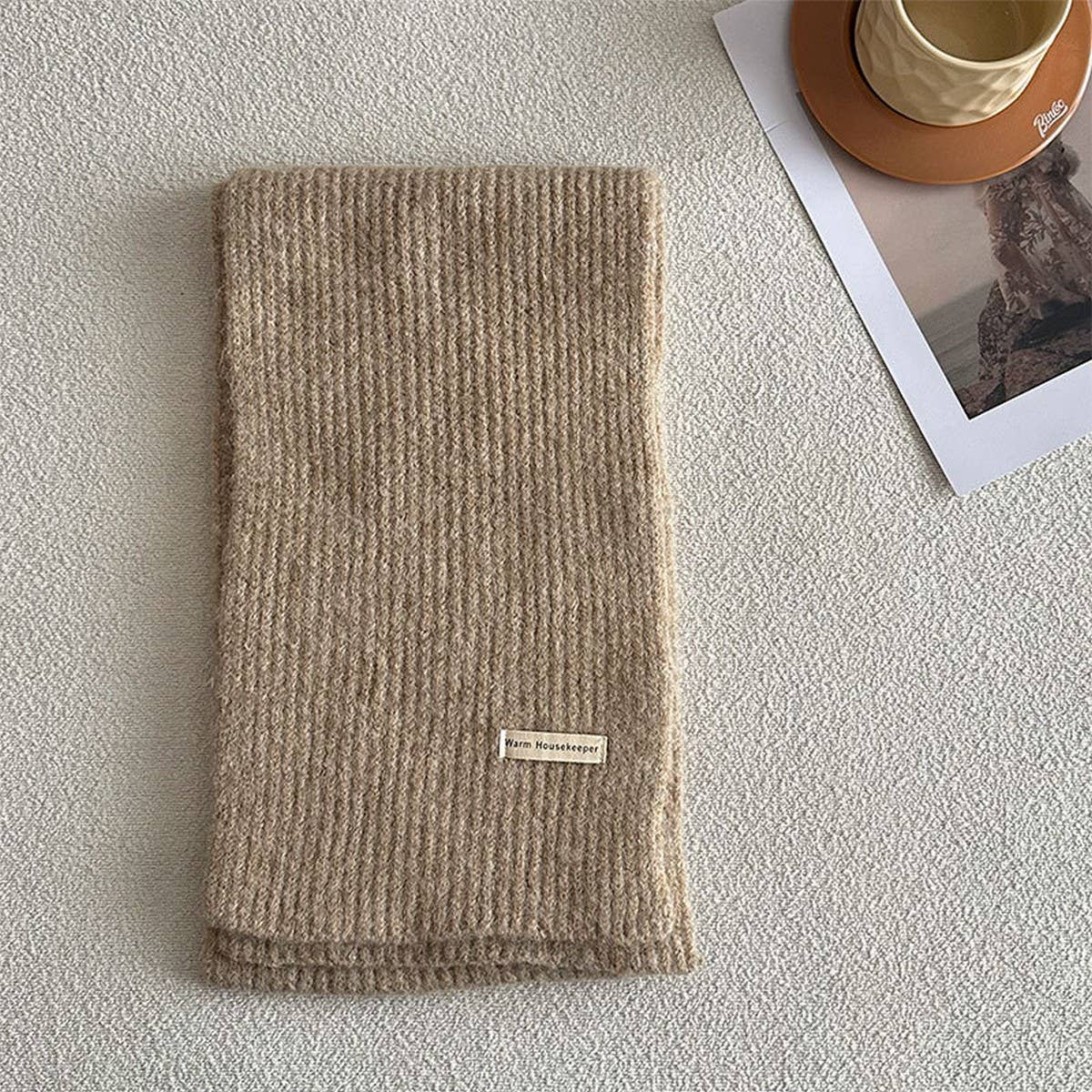 Winter solid wool blend scarf - soft and versatile